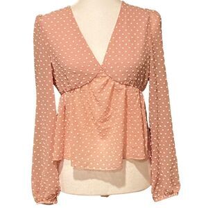 Pink & White Unbranded See Through Shirt Size Small